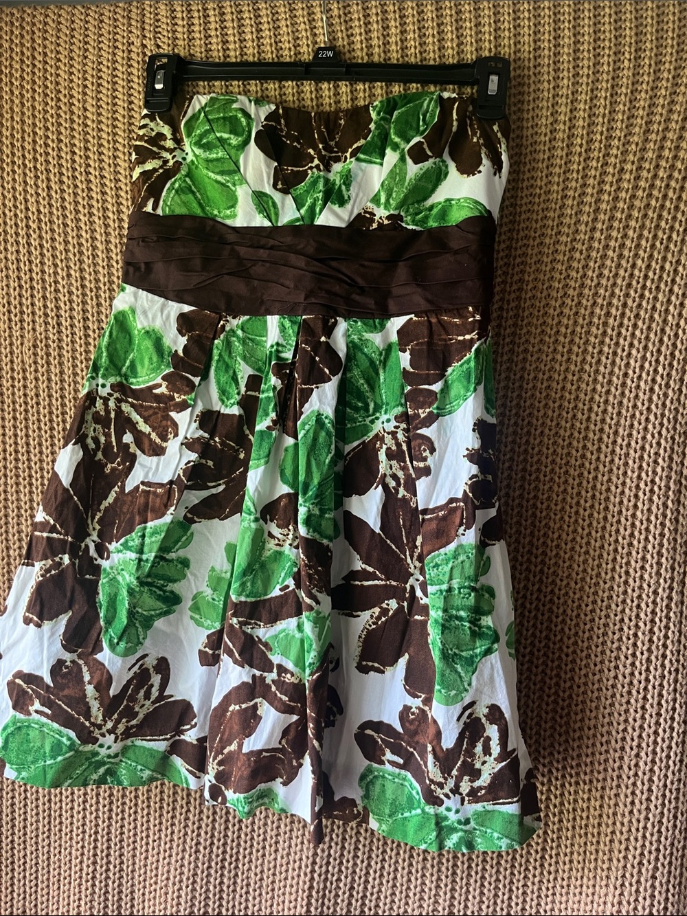 Speechless Strapless Floral Sundress in Green and Brown